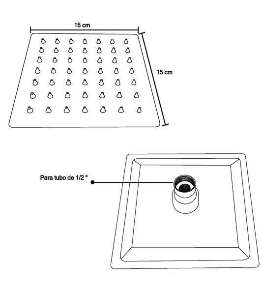 Combo Ducha 20cm + Brazo Ducha Cilindrico + Manija Monocontrol - Aqua center