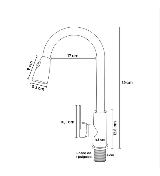 Griferia Lavaplatos Negra Extraible - Aqua center