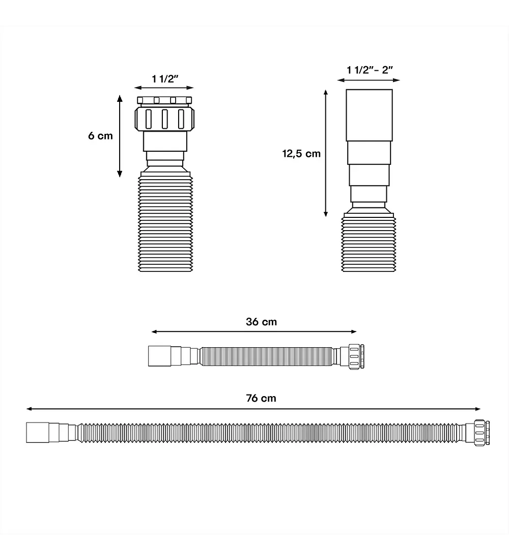 Sifón Flexible Cromado Multiusos Para Lavaplato O Lavamanos