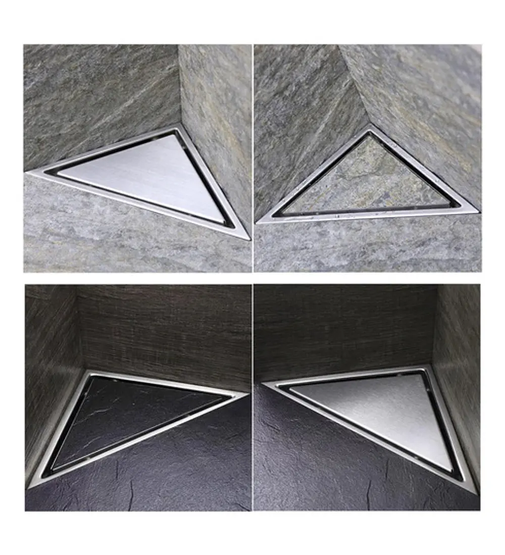 Rejilla Triangular Piso Invisible Acero Inox 304 Satinada