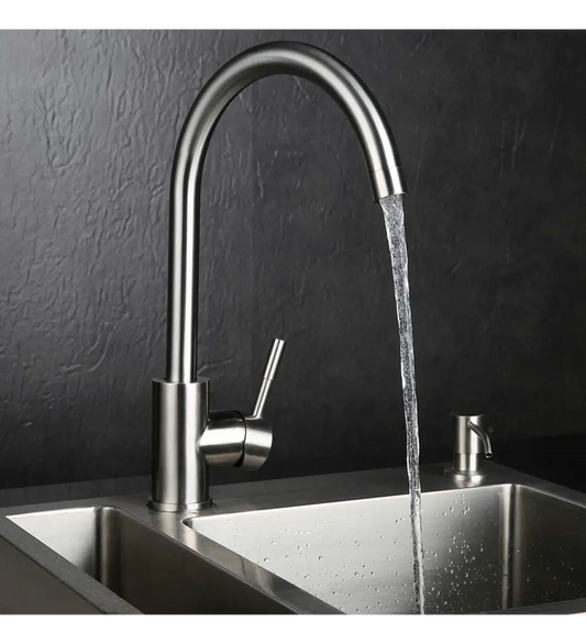 Griferia Cuello Cisne Monocontrol Mezclador Lavaplatos Inoxidable - Aqua center