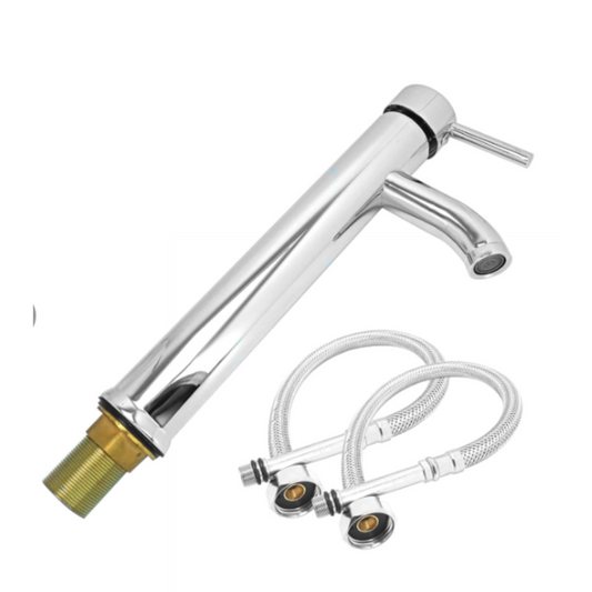 Griferia Alta Monocontrol Lavamanos Mezclador Pico Semicurvo