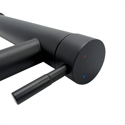 Griferia Pico Recto Mezclador Alta Negro