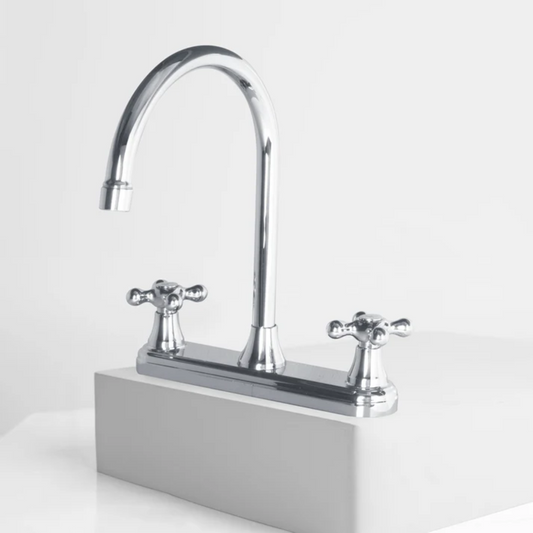 Grifería Lavaplatos Cruzeta Alto Cromado - Aqua center