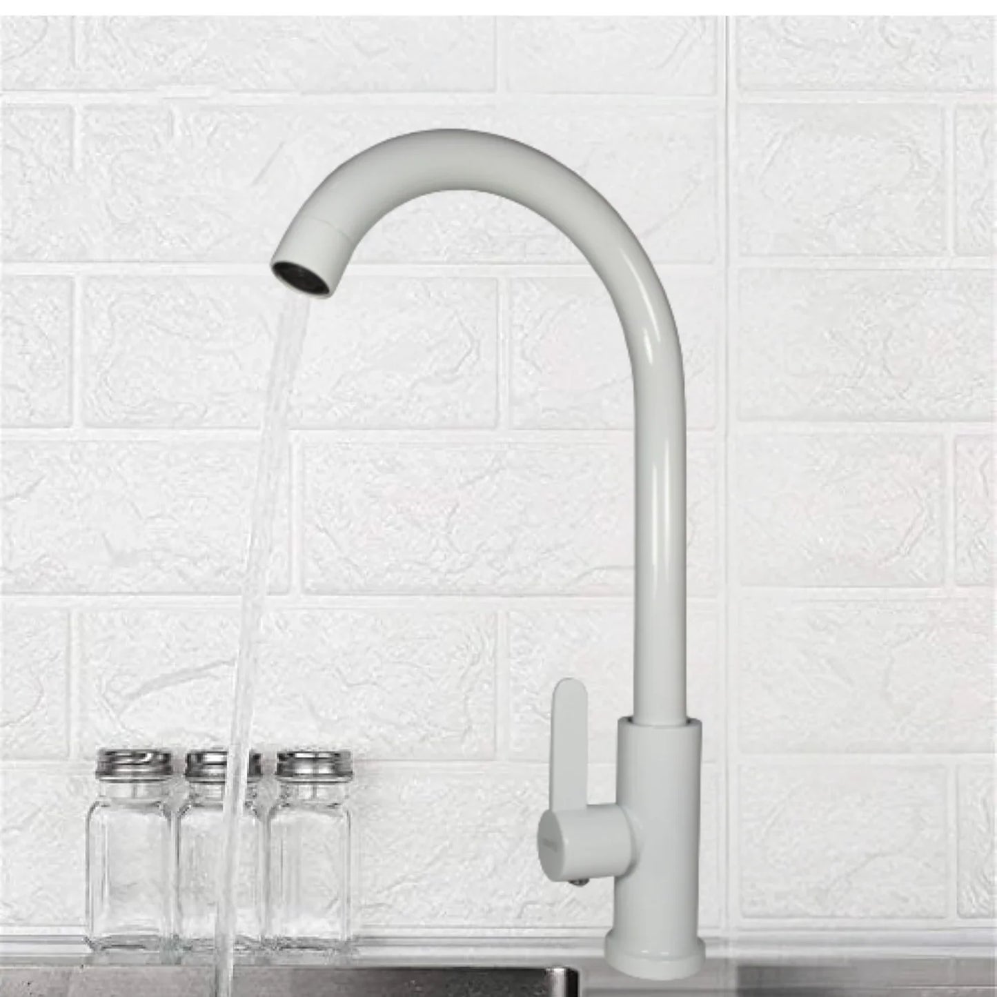 Grifo Monomando Lavaplatos Cuello Alto - blanco mate - Aqua center