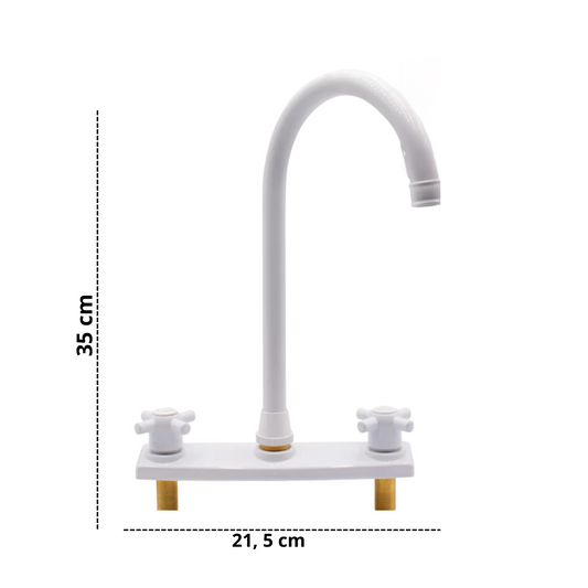 Grifería Mezclador lavaplatos doble Manija - Aqua center