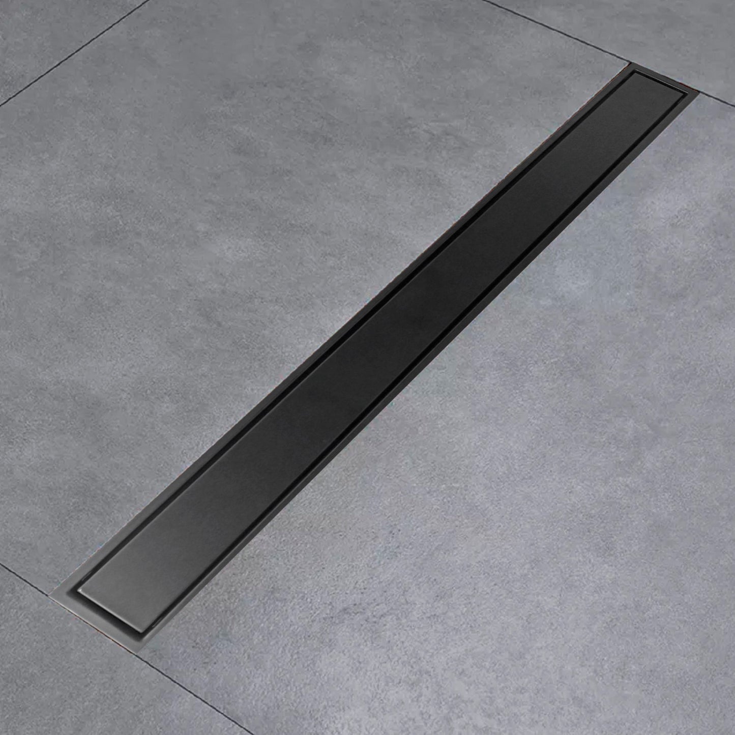 Rejilla Sifón Piso Invisible 80cmx10cm Acero 304 Negra
