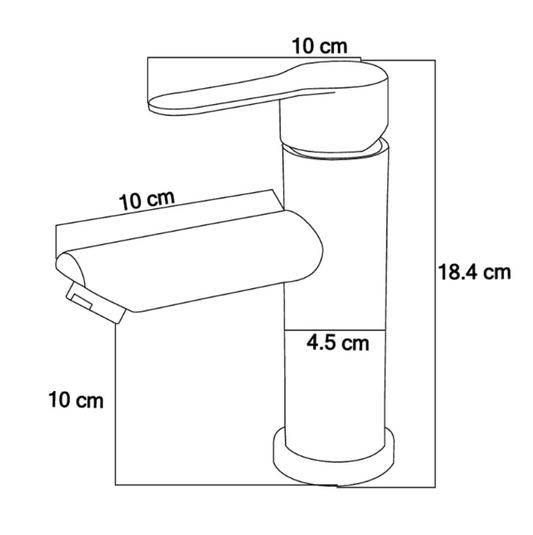 Monocontrol Mezclador Lavamanos Poste Bajo En Acero Inoxidable 304 - Aqua center