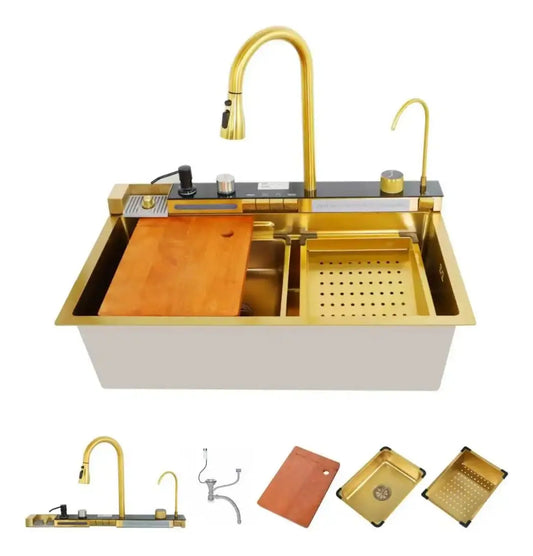 Lavaplatos Con Pantalla Inteligente Dorado 75x46 cm