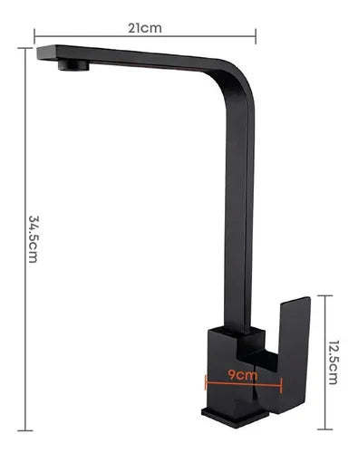 Griferia en L mezclador lavaplatos negra