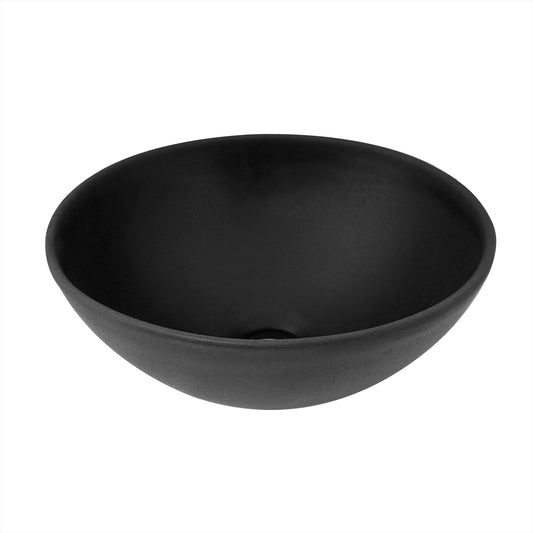 Lavamanos Sobreponer Redondo Ceramica Negro Mate 13x32cm