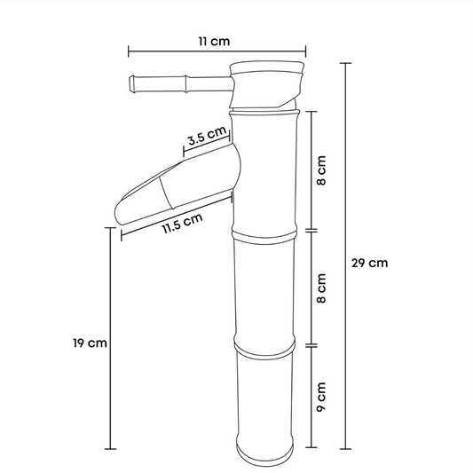 Grifería Monocontrol Alta Tipo Bambú Cobre Cepillado - Diseño Vintage para Lavamanos Bowl