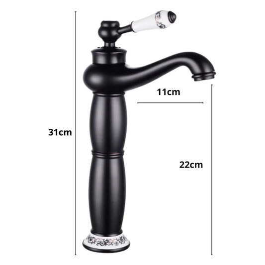 Grifería Monocontrol Cuadrada Alta Gris Gunmetal - Diseño Industrial para Lavamanos Bowl