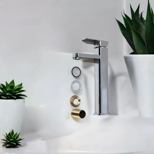 Grifería Lavamanos Monocontrol Cromada Poste Alto Original 28 cm - Aqua center