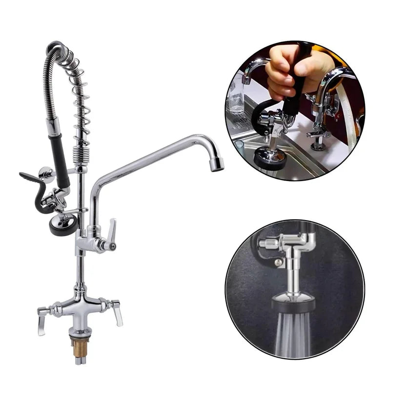 Griferia industrial para lavaplatos doble salida