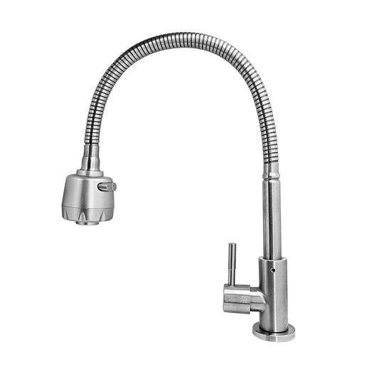 Griferia Lavaplatos Agua Fria Flexible Acero Inox 304