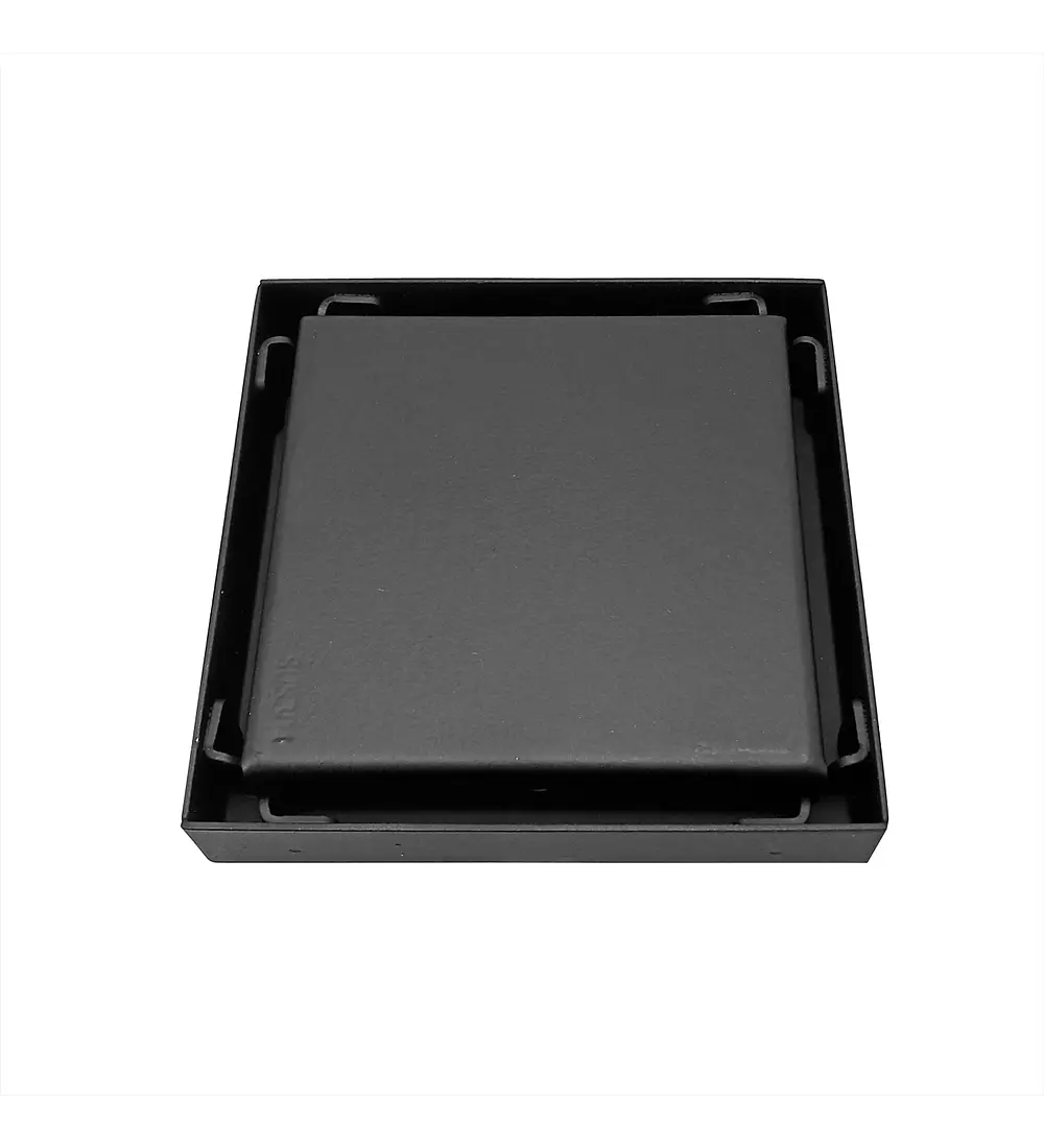 Rejilla Piso Invisible 10cm x 10cm Negro Mate - Aqua center 