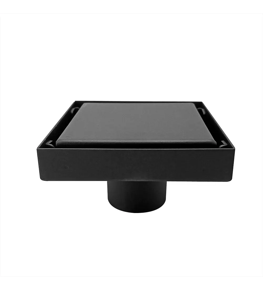 Rejilla Piso Invisible 10cm x 10cm Negro Mate - Aqua center 
