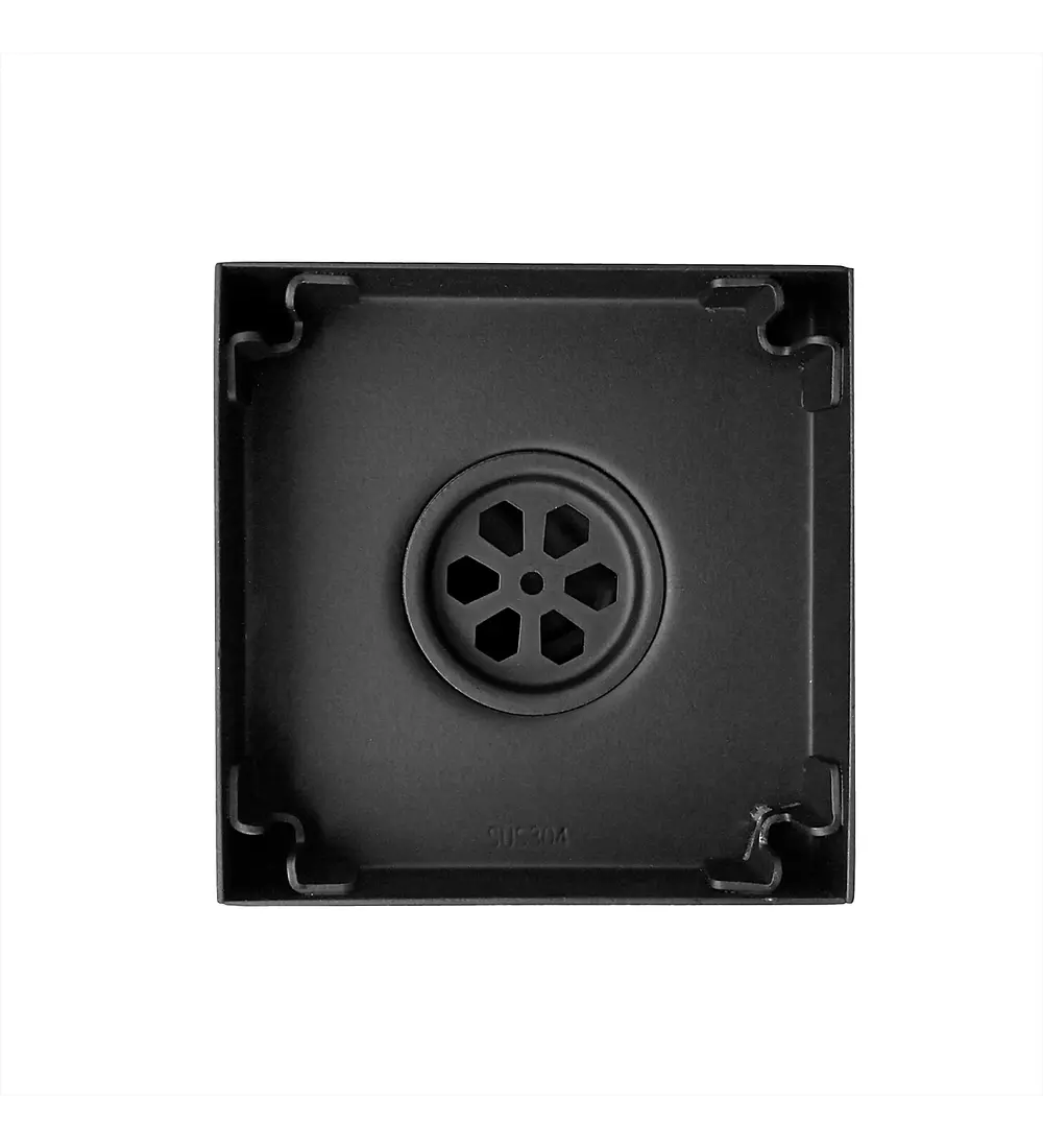 Rejilla Piso Invisible 10cm x 10cm Negro Mate - Aqua center 