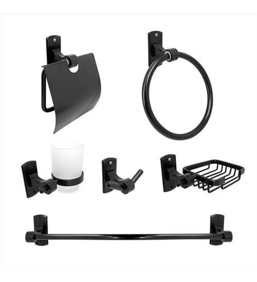 Accesorios X6 Para Baño Negro Mate - Aqua center 