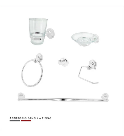 Set Accesorios Baño 6 Piezas Lunn - Aqua center 