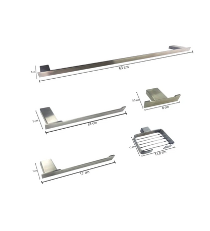 Accesorio 5 Piezas Satinado Acero Inox - Aqua center 