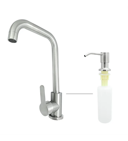 Combo Grifería Mezclador Cuello L + Dispensador Jabón