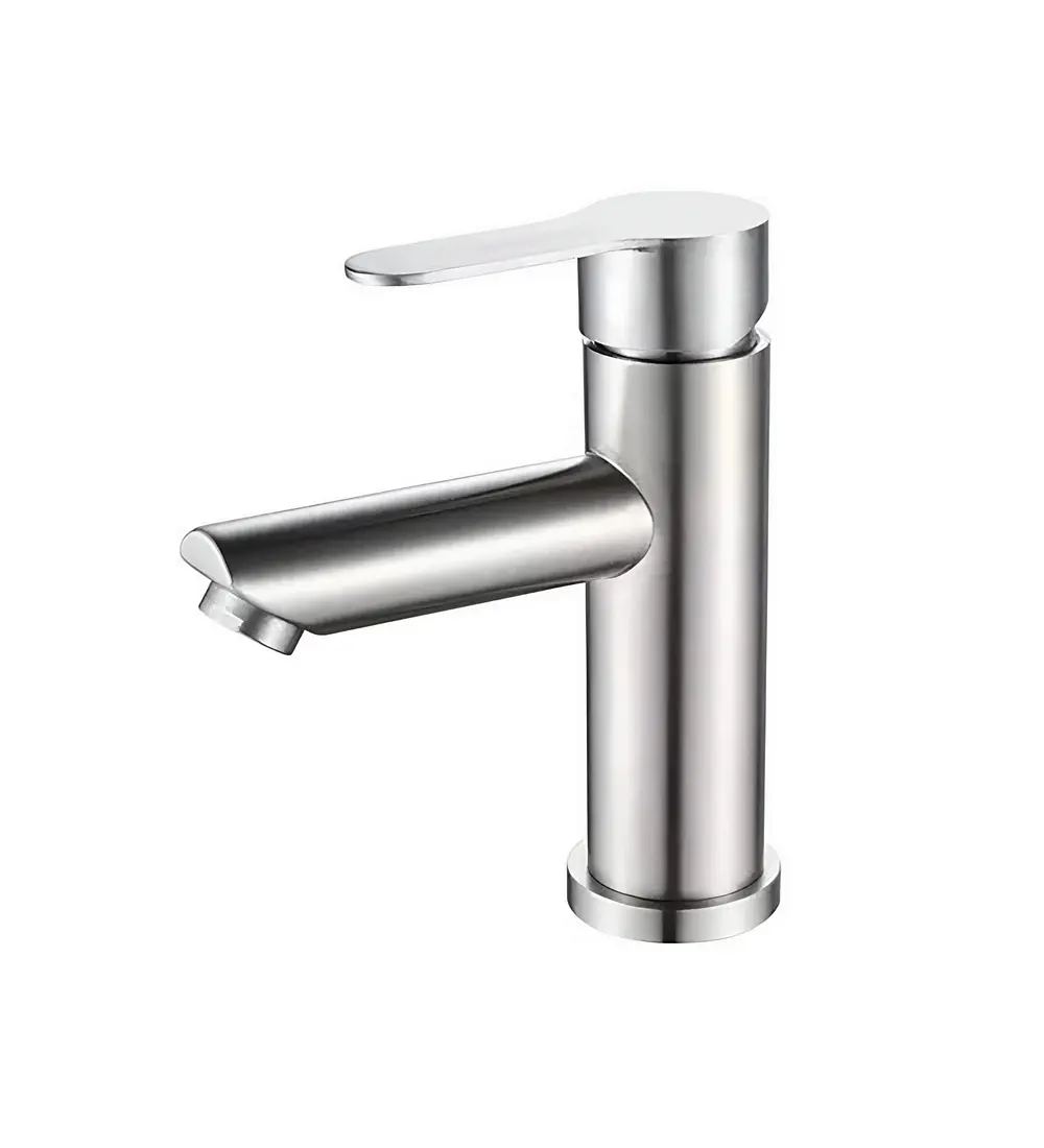 Monocontrol Mezclador Lavamanos Poste Bajo En Acero Inoxidable 304 - Aqua center 
