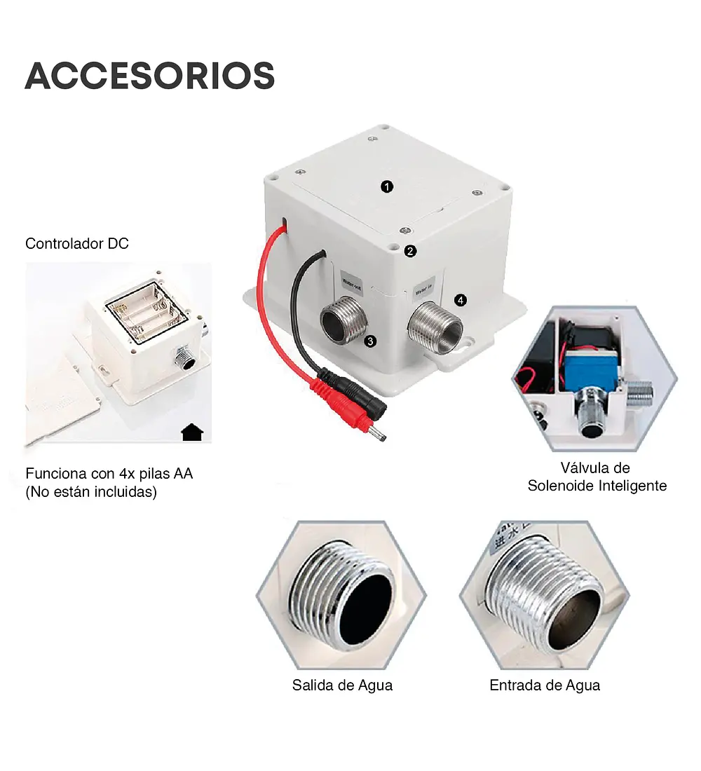 Grifería Baja Sensor Luxury Cromo acabado Brillante - Aqua center 