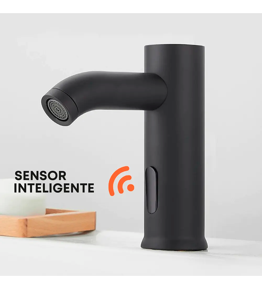 Grifería Baja Sensor Luxury Negra mate - Aqua center 