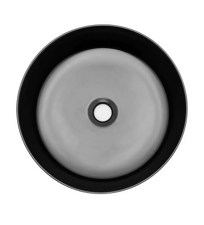 Lavamanos Ceramica Sobreponer Redondo Negro