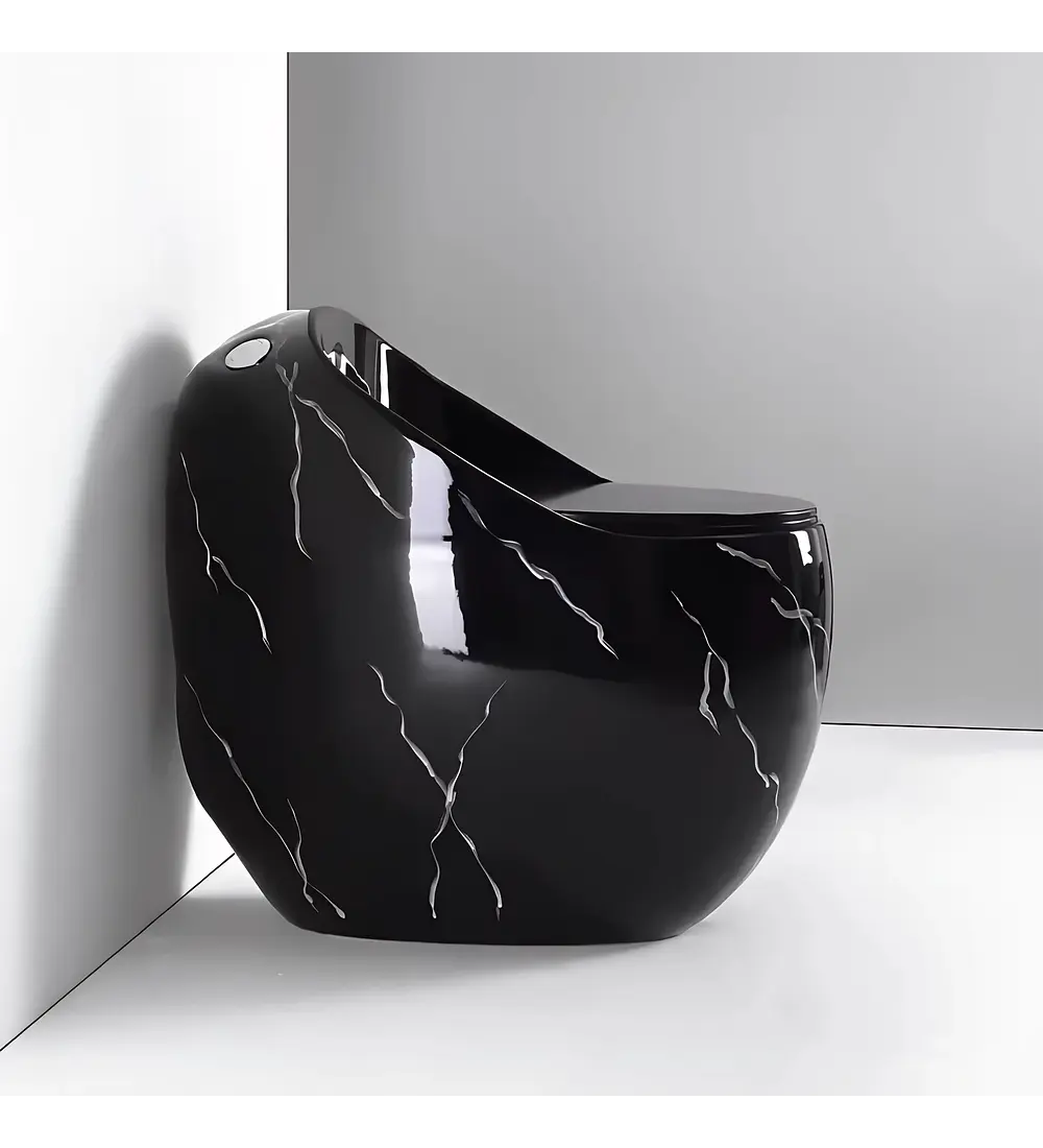 Sanitario De Lujo Tipo Huevo Negro Vetiado