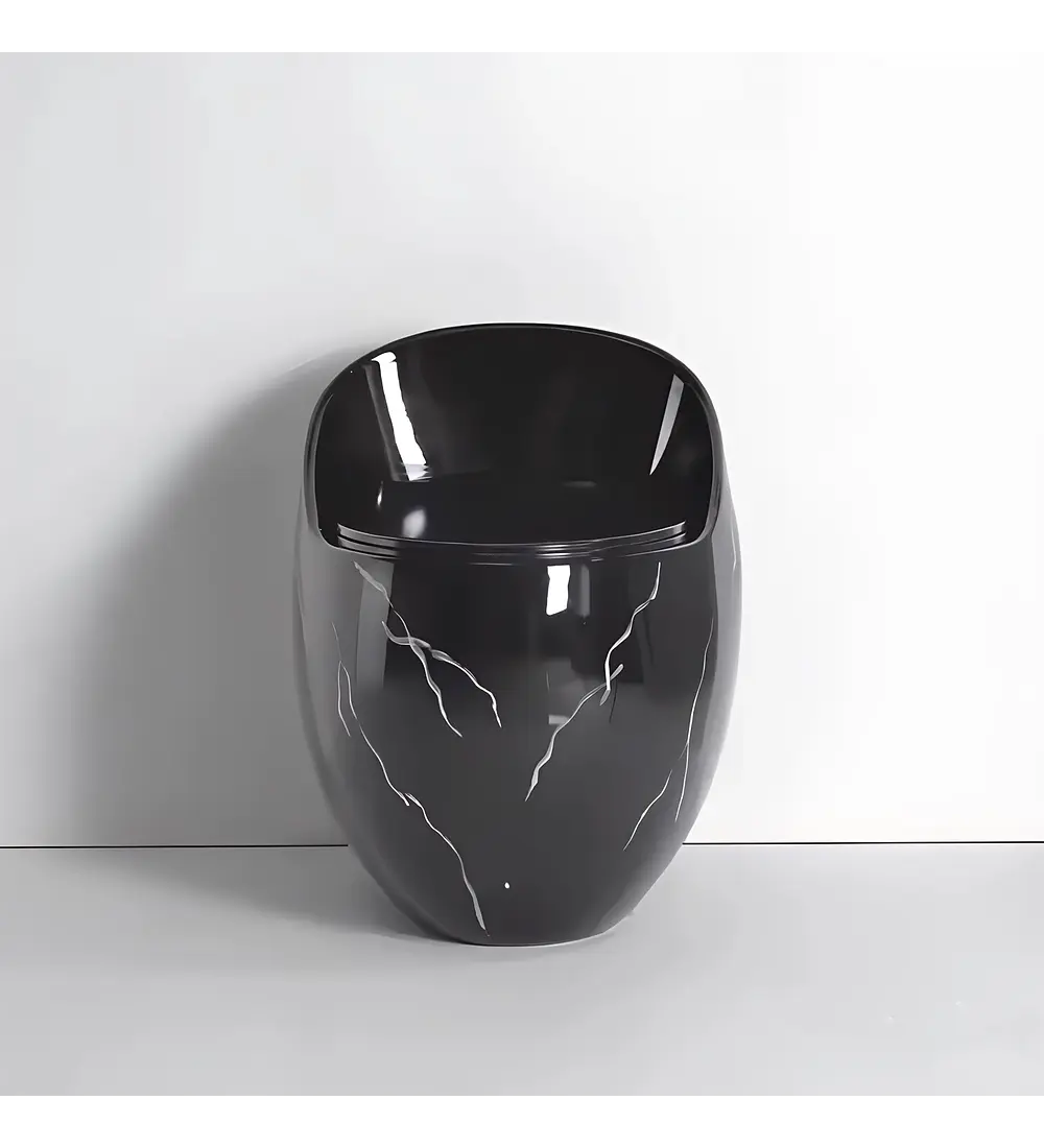 Sanitario De Lujo Tipo Huevo Negro Vetiado