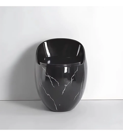 Sanitario De Lujo Tipo Huevo Negro Vetiado