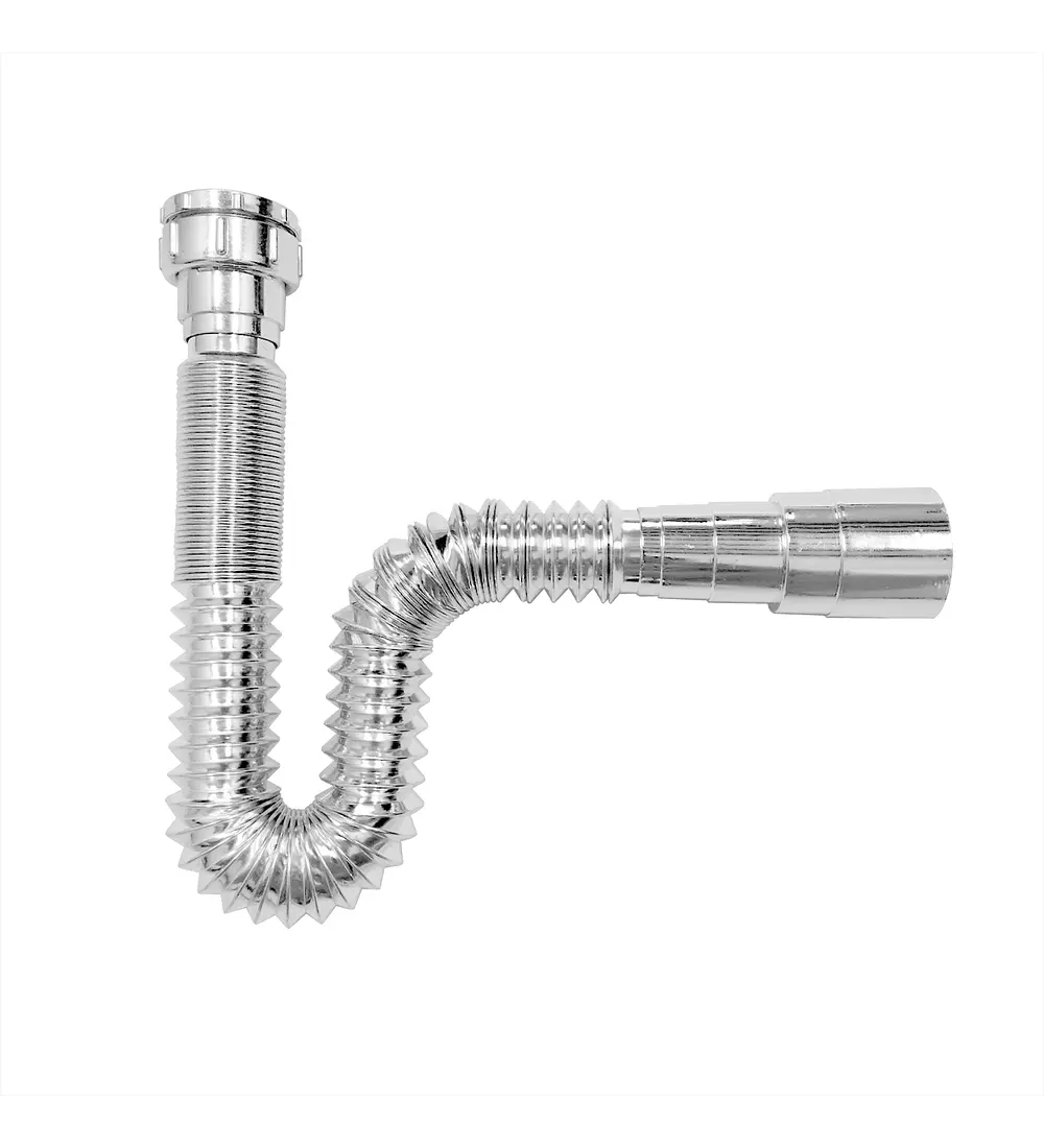 Sifón Flexible Cromado Multiusos Para Lavaplato O Lavamanos