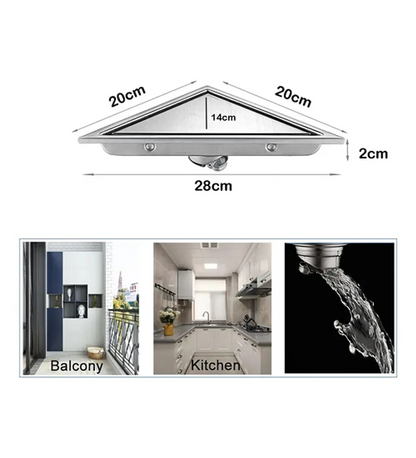 Rejilla Triangular Piso Invisible Acero Inox 304 Satinada