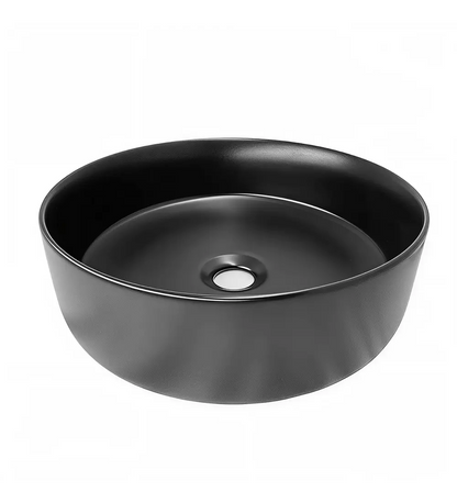 Lavamanos Ceramica Sobreponer Redondo Negro