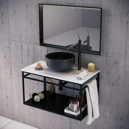 Mueble de Baño con Lavabo y Estructura Metálica – Diseño Minimalista Premium