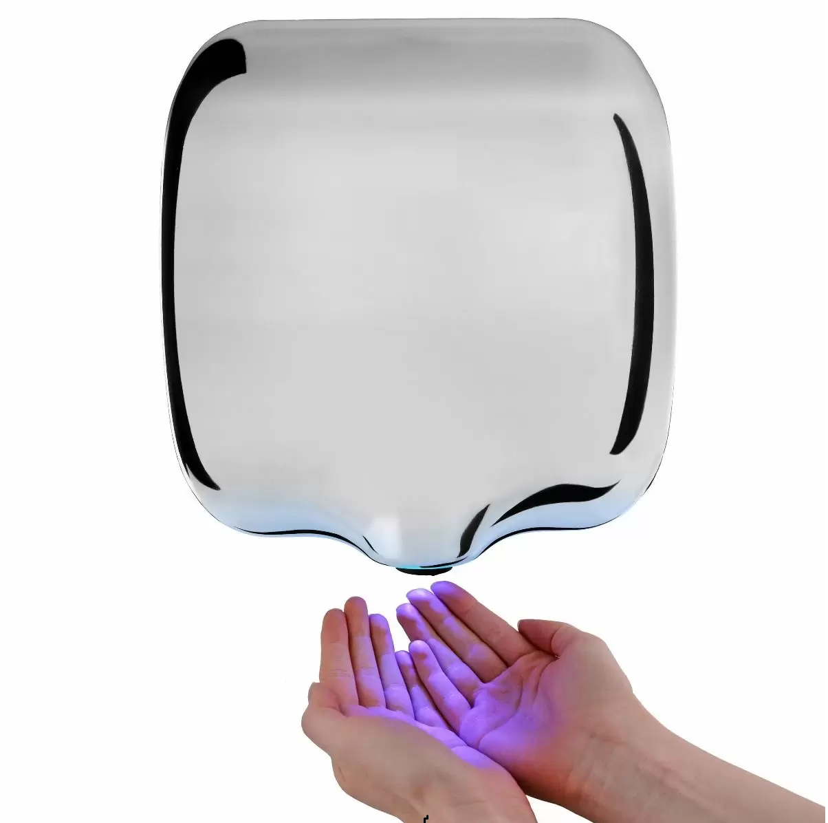 Secador de manos brillante tornado en acero inoxidable automático infrarrojo 1800w