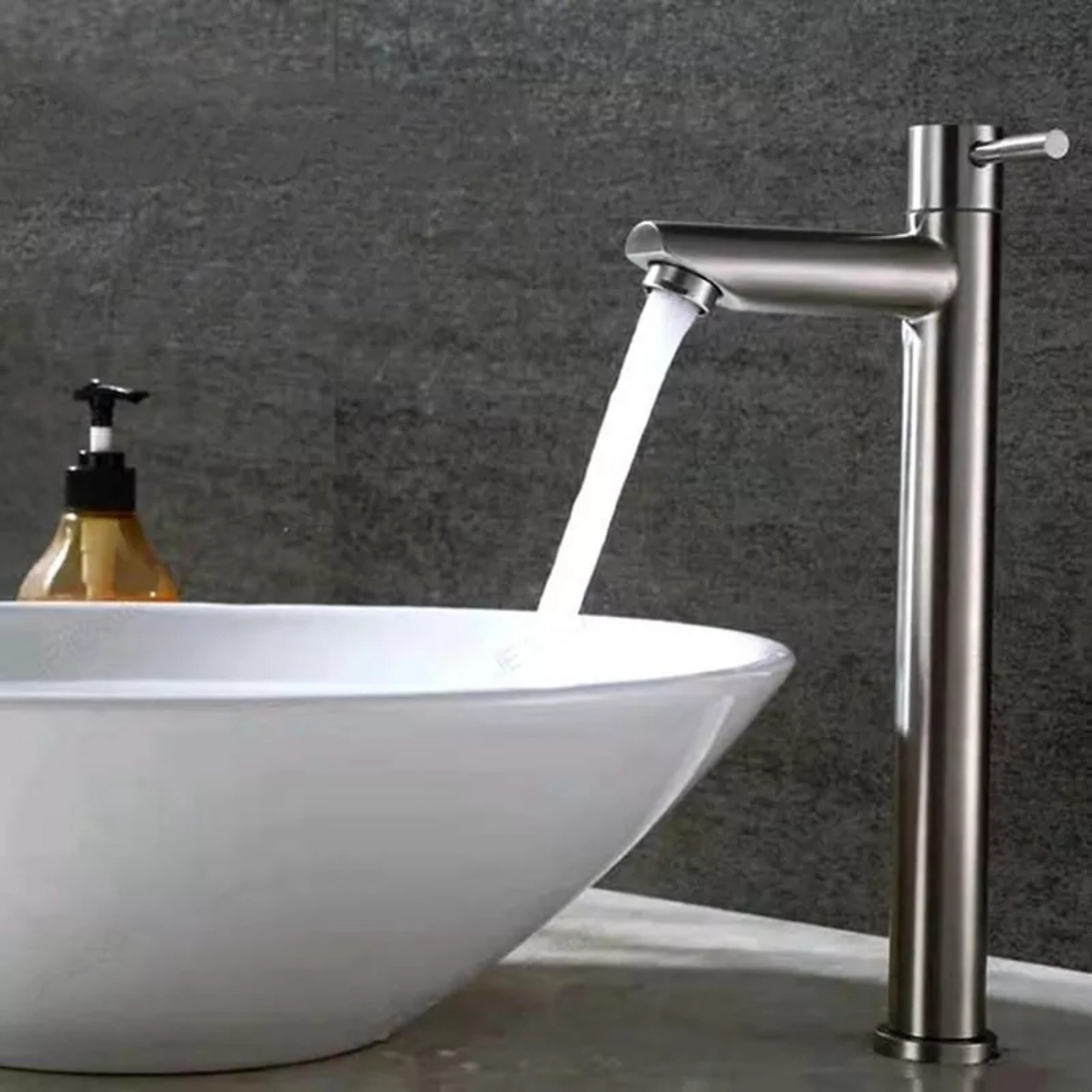 Griferia Alta Agua Fria Inox Lavamanos Pico Recto