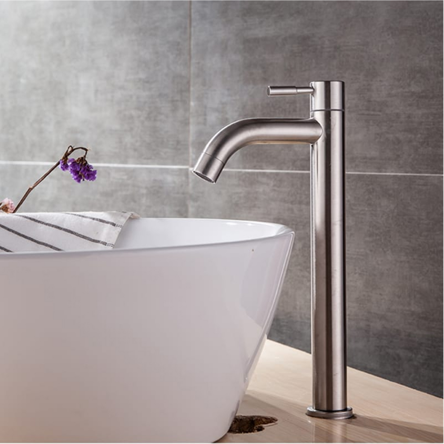 Griferia Alta Agua Fria Inox Lavamanos