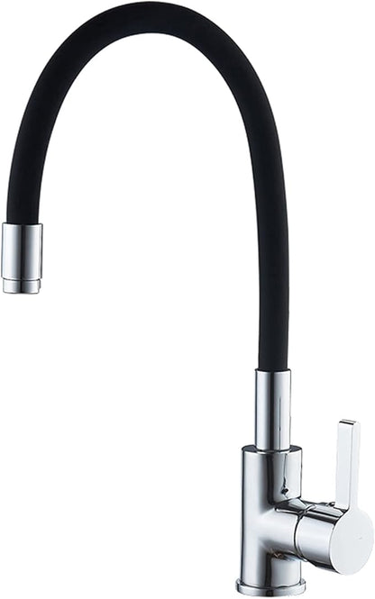 Griferia lavaplatos cuello flexible negro