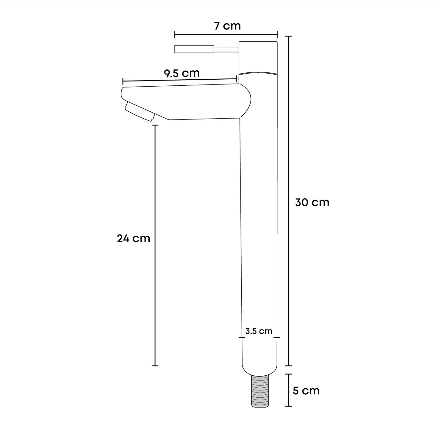 Griferia Alta Agua Fria Inox Lavamanos Pico Recto