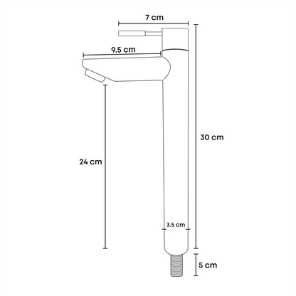 Griferia Alta Agua Fria Inox Lavamanos Pico Recto