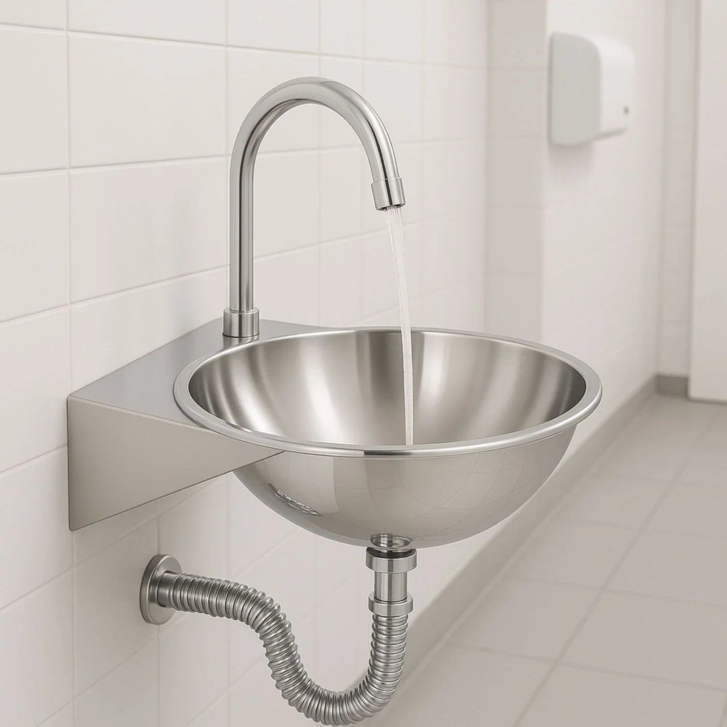 Lavamanos Plataforma Acero Inoxidable 30x32 cm Pared - Aqua center 
