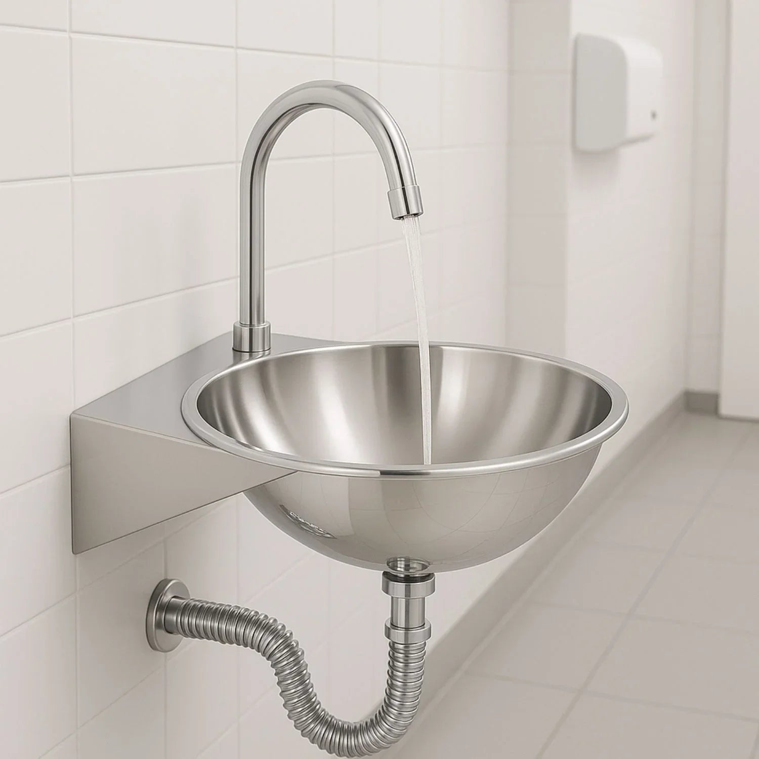 Lavamanos Plataforma Acero Inoxidable 30x32 cm Pared - Aqua center 