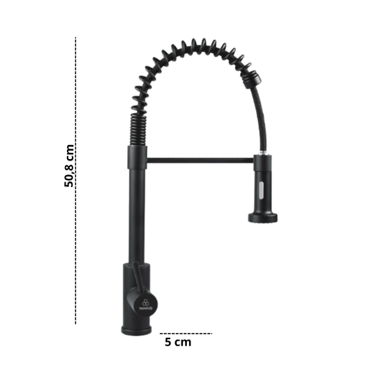 Grifo lavaplatos Industrial Negro Mate Profesional - Aqua center 