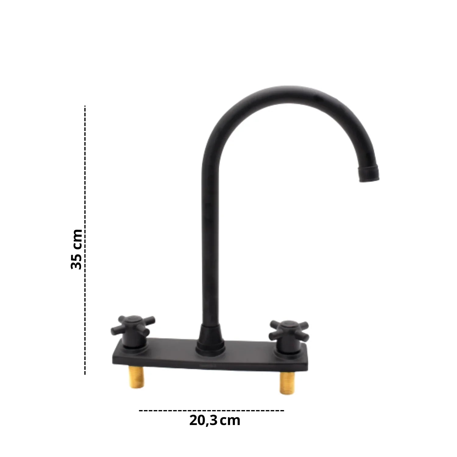 Grifo Mezclador lavaplatos Negro Mate – Doble Manija Tipo Cruz - Aqua center 