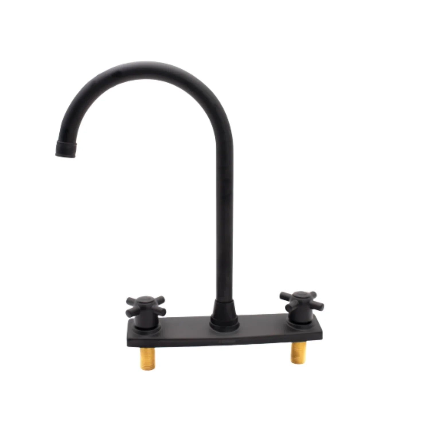 Grifo Mezclador lavaplatos Negro Mate – Doble Manija Tipo Cruz - Aqua center 