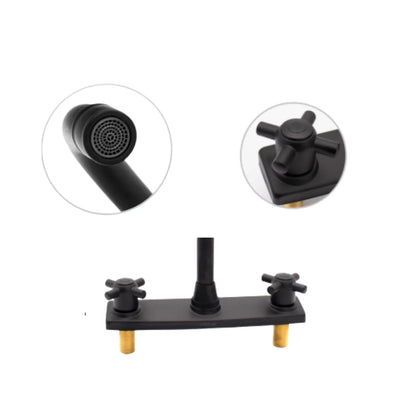 Grifo Mezclador lavaplatos Negro Mate – Doble Manija Tipo Cruz - Aqua center 